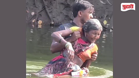 Ratnagiri news | पाण्यात बुडणाऱ्या वृद्ध महिलेसाठी युवक ठरला देवदूत!