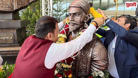 Navi Mumbai airport Chhatrapati Shivaji Maharaj statue inauguration