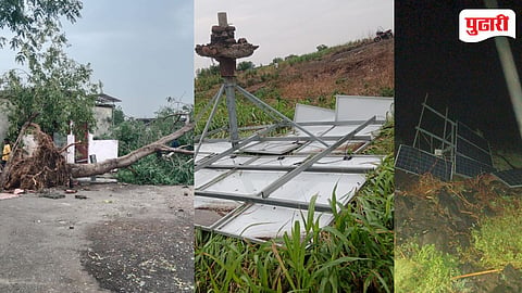 Parbhani storm weather update | वादळी वाऱ्याचा तडाखा : ताडकळस परिसरातील शेतकऱ्यांच्या सोलार पॅनलचे मोठे नुकसान