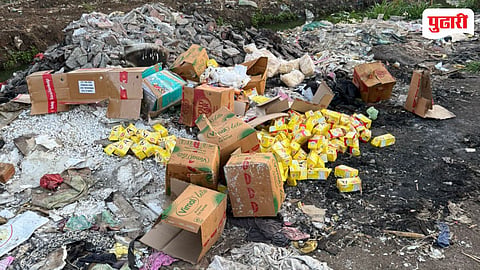 Virar news | FDA च्या धडक कारवाईची धास्ती! विरारमध्ये मुदतबाह्य बटर, बुरशी लागलेले नूडल्स रस्त्यावर फेकून पुरावे नष्ट करण्याचा प्रयत्न