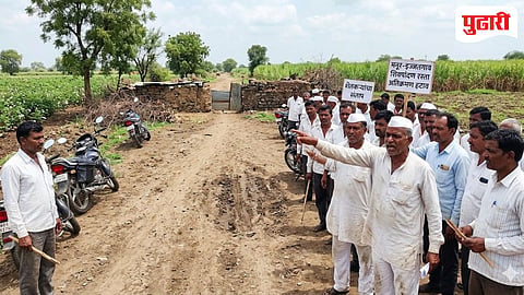 Nanded news | मनूर–इज्जतगाव शिवपांदण रस्त्यावर अतिक्रमणाचा विळखा; शेतकऱ्यांचा संताप