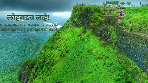 लोहगडच नव्हे! पावसाळ्यात स्वर्गीय रूप धारण करणारे महाराष्ट्रातील 'हे' ५ ऐतिहासिक किल्ले, एकदा नक्की भेट द्या