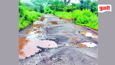 Ratnagiri news : खांदाट पाली ते निरबाडे रस्त्याची चाळण
