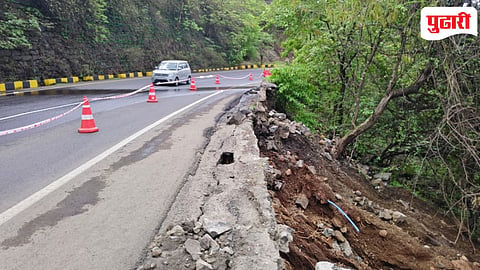 Kasara Ghat wall collapse : मुंबई-नाशिक महामार्गवरील कसारा घाटातील संरक्षण भिंत कोसळली