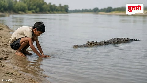 Bahraich Crocodile Attack Video Viral