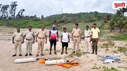Sindhudurg News | कातवण समुद्रकिनारी संशयास्पद स्थितीत आढळले ऑक्सिजन सिलेंडर