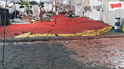 Pandharpur Wari 2026 : पावसाच्या सरींनी उघड केल्या मुक्काम व्यवस्थेतील उणिवा; गळत्या मंडपामुळे वारकऱ्यांची रात्रभर गैरसोय