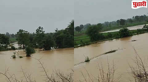 Chandrapur Ghodazari Canal Flood : घोडाझरी उपकालव्यातील पाण्यामुळे ओवाळा परिसरातील शेतांना आले तलावाचे स्वरूप
