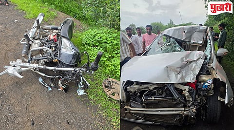 Nashik Accident : देवळा-मालेगाव रस्त्यावर कार-दुचाकीचा भीषण अपघात; दहिवडचे दोन जण जागीच ठार