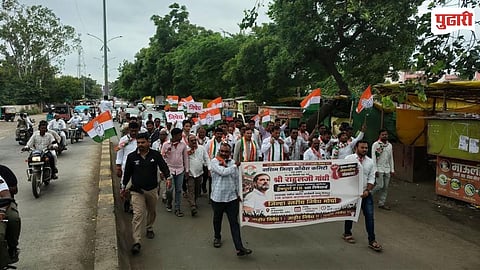 Washim Congress Protest | राहुल गांधी यांच्यावरील FIR च्या निषेधार्थ वाशिम जिल्हा काँग्रेसचा मोर्चा