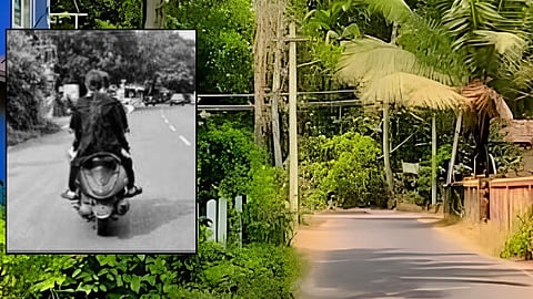 पेडणे : मांद्रे येथील रस्त्यावर नंबर प्लेटविना फिरणारी दुचाकी.