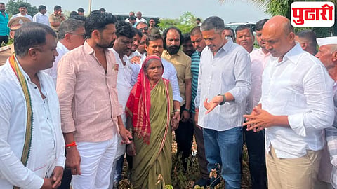 Rohit Pawar and soybean farmers