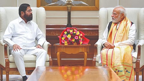 नवी दिल्ली : उपमुख्यमंत्री एकनाथ शिंदे यांनी सोमवारी पंतप्रधान नरेंद्र मोदींची भेट घेतली.