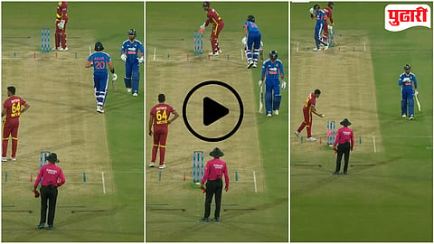 Tilak Varma run out IND vs WI