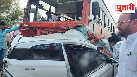 Beed Majalgaon ST bus car accident