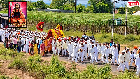 आप्पाचीवाडी : खडक मंदिरात उत्सवस्थळी कुर्ली येथून निघालेली नाथांची पालखी मिरवणूक.