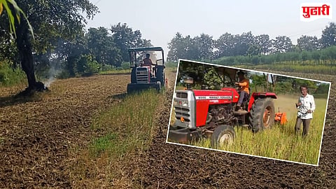 Chandrapur Drought Paddy Crop Destroyed Rotavator