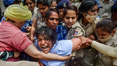 Protesting wrestler sakshi malik