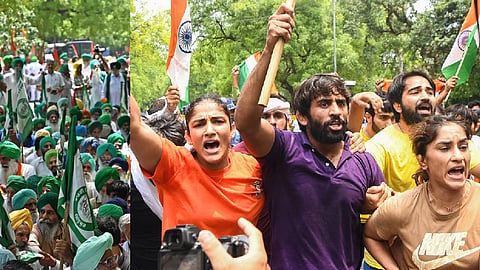 Wrestlers protest
