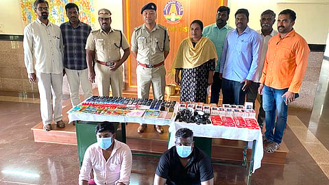 accused with police