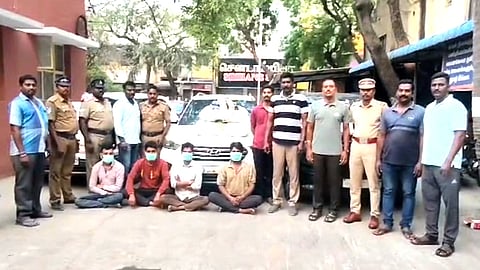Accused with police