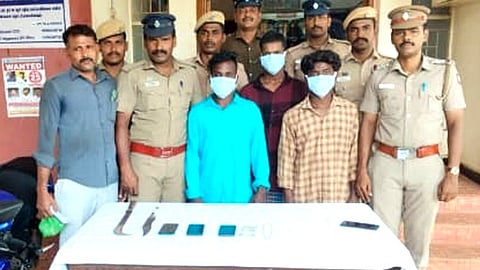 Accused with police