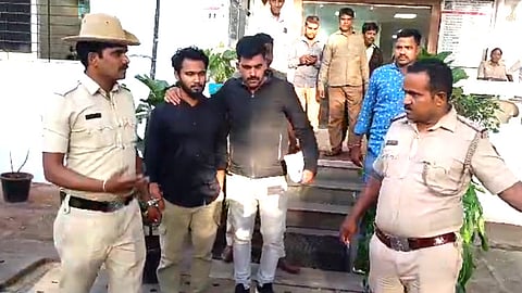 Accused with Police