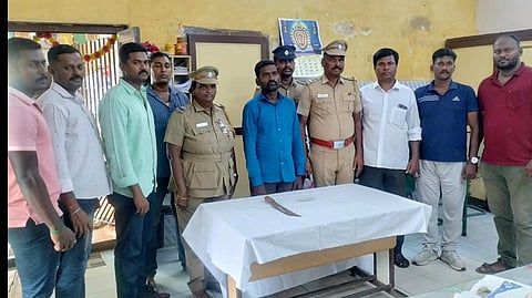 Accused with police