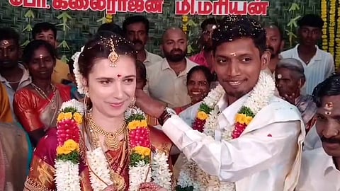 பிரெஞ்சு பெண்ணை காதல் திருமணம் செய்த தேனி இளைஞர்