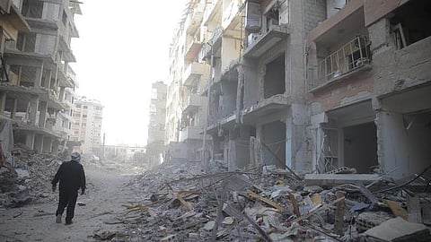 syria civil war damaged buildings