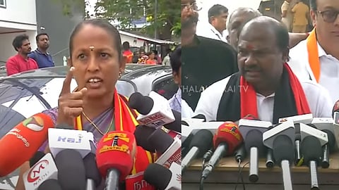 நாதக வேட்பாளர் சீதாலட்சுமி, திமுக வேட்பாளர் சந்திரகுமார்
