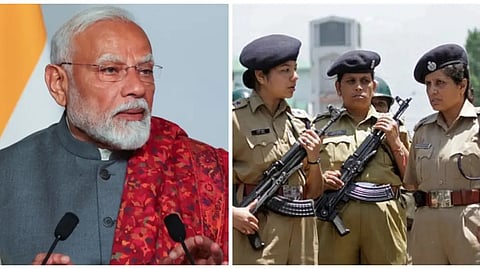 in a first time women security cover for pm modis event in gujarat