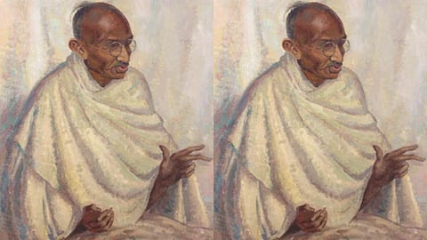 Rare Oil Painting Of Mahatma Gandhi