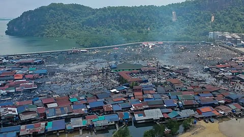 Malaysia Coastal village fire