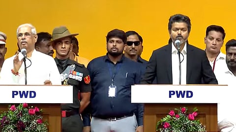 TVK Vijay swearing in ceremony as TN chief minister current updates