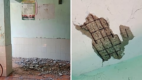 அரசு ஆரம்ப சுகாதார நிலைய மேற்கூரை இடிந்து விழுந்து விபத்து