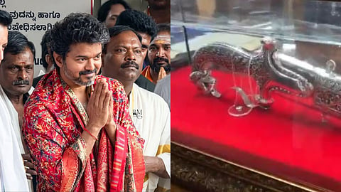 CM Vijay Visits Kollur Mookambika Temple, Donates Silver Sword