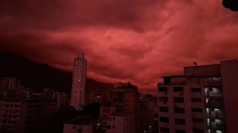 what reason of red sky sunset in venezuela
