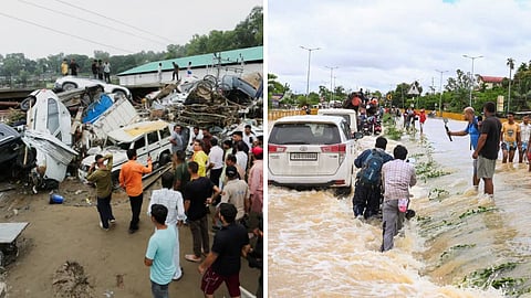 Over 20 people died in floods in Kashmir and Assam