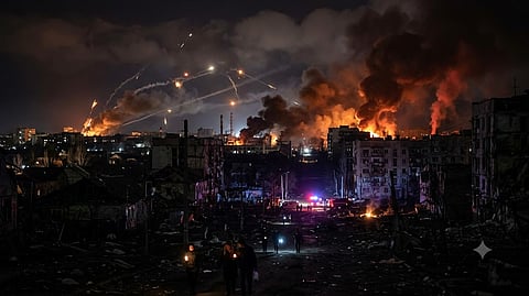 russian missile drone attack in ukraine kyiv
