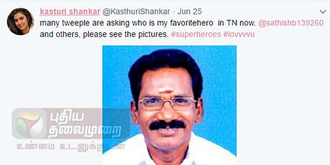செல்லூர் ராஜூதான் எனது சூப்பர் ஹீரோ - நடிகை கஸ்தூரி