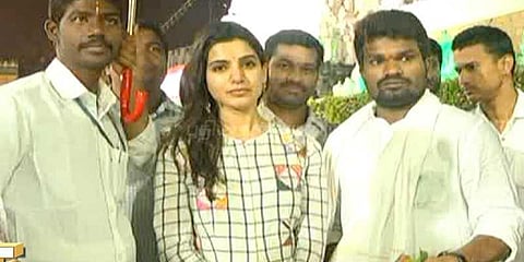 திருப்பதியில் சாமி தரிசனம் செய்த சமந்தா