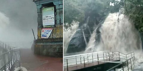 குற்றால அருவிகளில் காட்டாற்று வெள்ளம்