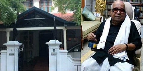 பிரதமர் வருகை: கருணாநிதி இல்லத்தில் கறுப்புக்கொடி!