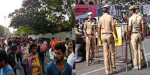 மெரினாவில் குவிந்த காவல்துறையினர் : கழுகு போல் கண்காணிப்பு