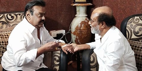 தேமுதிக தலைவர் விஜயகாந்தை சந்தித்தார் ரஜினிகாந்த்!