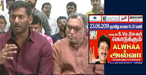 நடிகர் சங்க தேர்தல் நாளில் எஸ்.வி.சேகரின் 'அல்வா' நாடகம்!