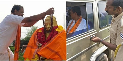 வள்ளுவர் சிலைக்கு காவித் துண்டு அணிவிப்பு - கும்பகோணத்தில் அர்ஜூன் சம்பத் கைது