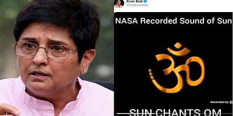 சூரியனில் 'ஓம்' என்ற ஒலியா? - கிரண்பேடியை கேள்விகளால் துளைத்த நெட்டிசன்ஸ்!