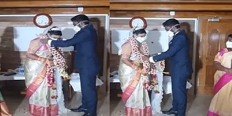 வீட்டில் எளிமையாக நடைபெற்ற அமைச்சர் வீட்டு திருமணம்!!